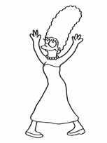 coloriage marg simpson leve les bras